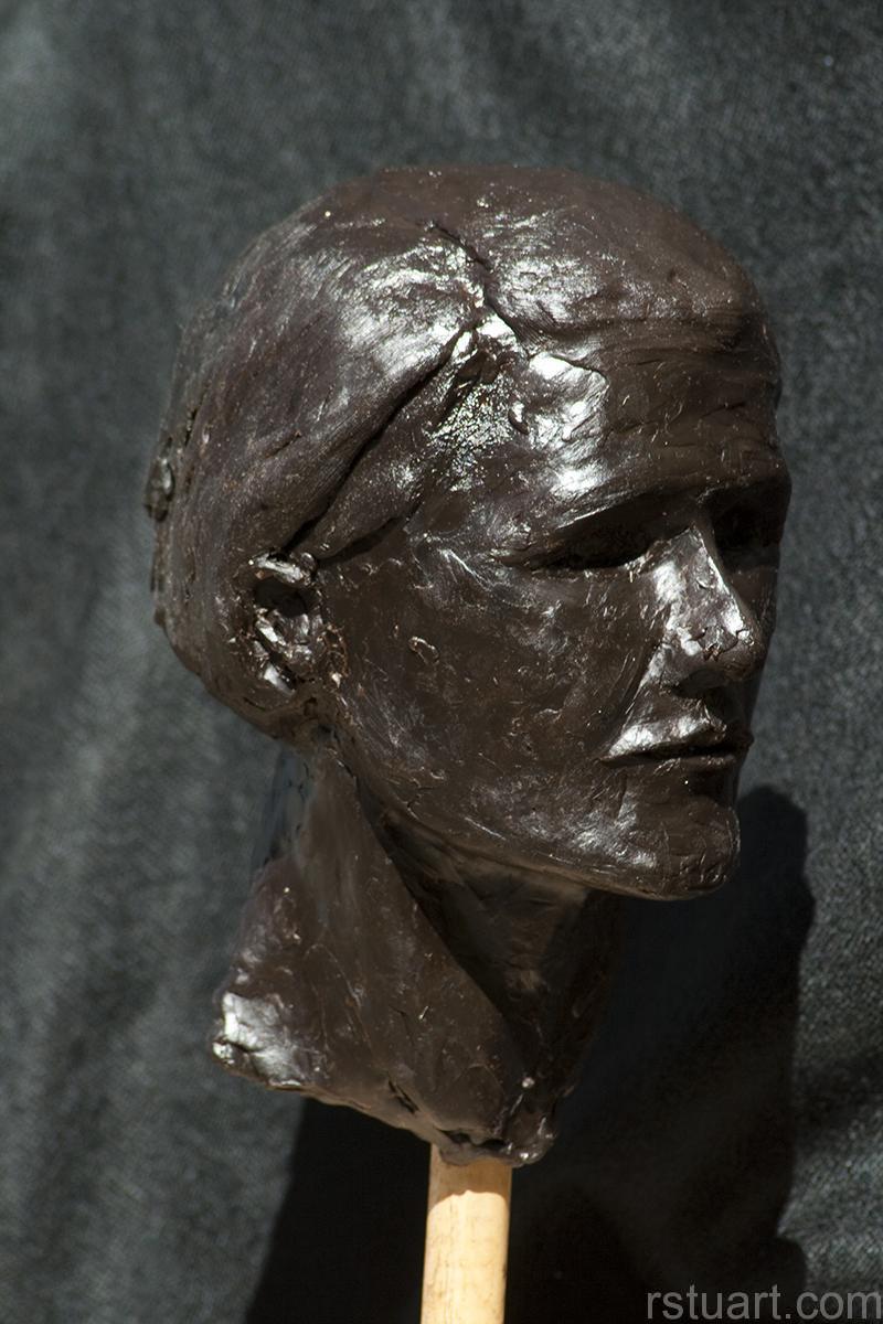 Elena, brown wax sculpture
